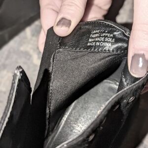 Black wedge boots with studs